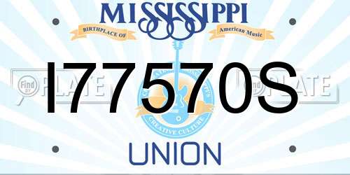 I77570S Mississippi License Plate