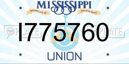 I775760 Mississippi License Plate