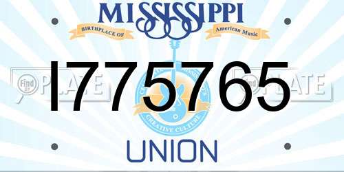 I775765 Mississippi License Plate
