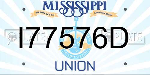 I77576D Mississippi License Plate
