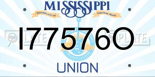 I77576O Mississippi License Plate