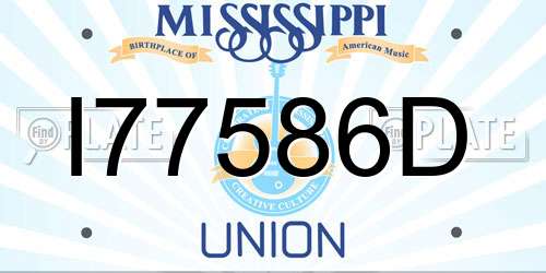 I77586D Mississippi License Plate