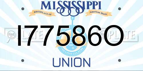 I77586O Mississippi License Plate