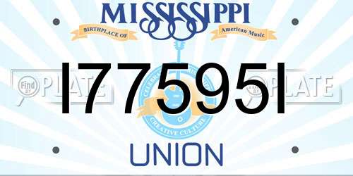 I77595I Mississippi License Plate