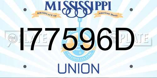 I77596D Mississippi License Plate