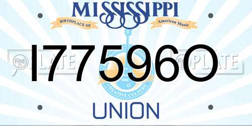 I77596O Mississippi License Plate