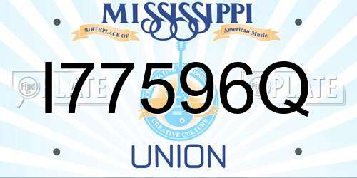I77596Q Mississippi License Plate