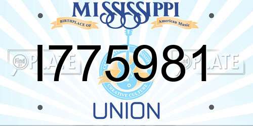 I775981 Mississippi License Plate