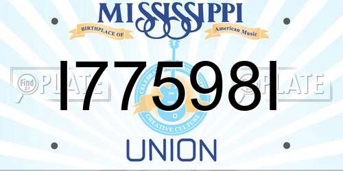 I77598I Mississippi License Plate