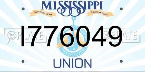 I776049 Mississippi License Plate
