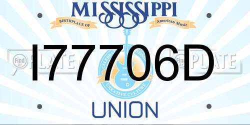 I77706D Mississippi License Plate