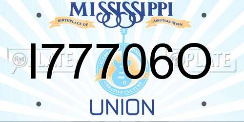 I77706O Mississippi License Plate