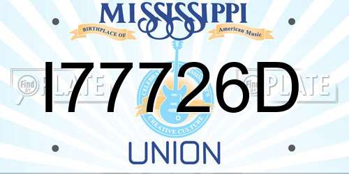 I77726D Mississippi License Plate