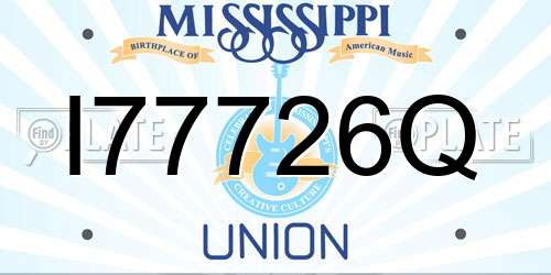 I77726Q Mississippi License Plate
