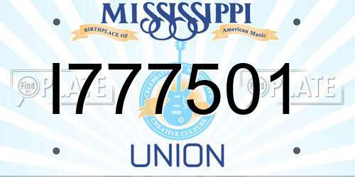 I777501 Mississippi License Plate