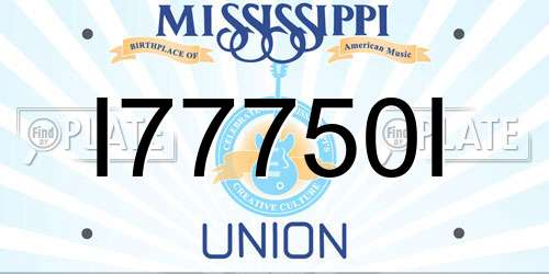 I77750I Mississippi License Plate