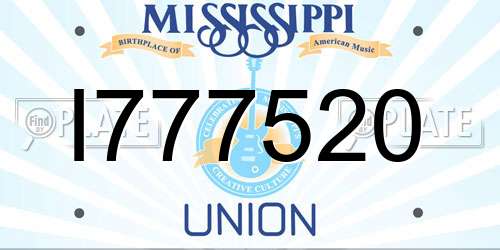I777520 Mississippi License Plate