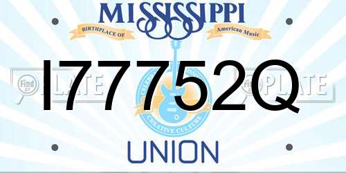 I77752Q Mississippi License Plate