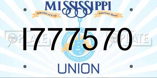 I777570 Mississippi License Plate