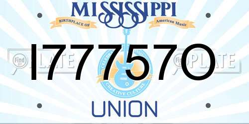 I77757O Mississippi License Plate