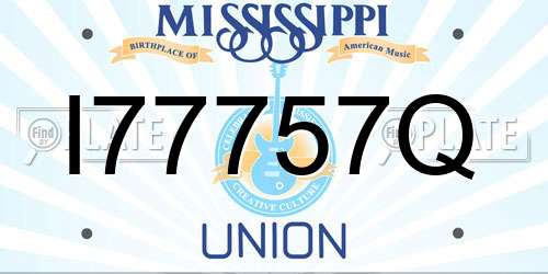 I77757Q Mississippi License Plate