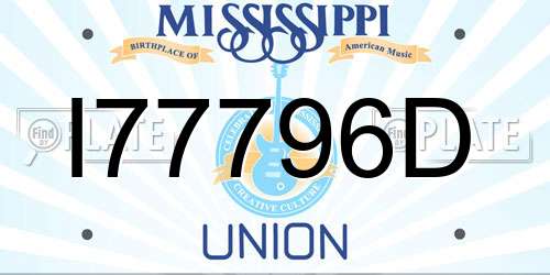 I77796D Mississippi License Plate