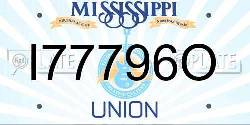 I77796O Mississippi License Plate