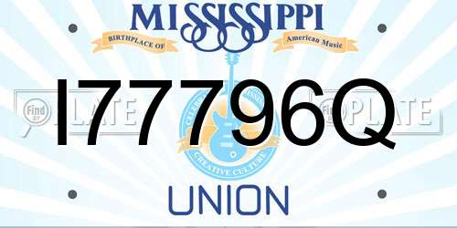 I77796Q Mississippi License Plate