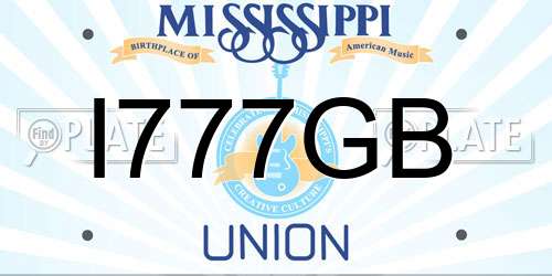 I777GB Mississippi License Plate