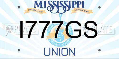 I777GS Mississippi License Plate