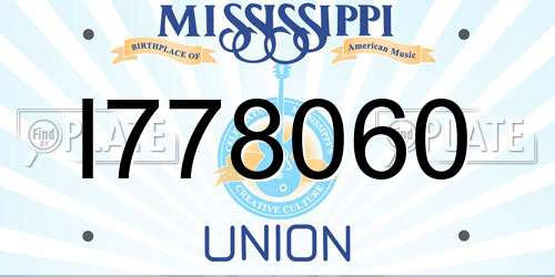 I778060 Mississippi License Plate