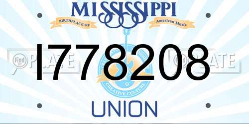 I778208 Mississippi License Plate
