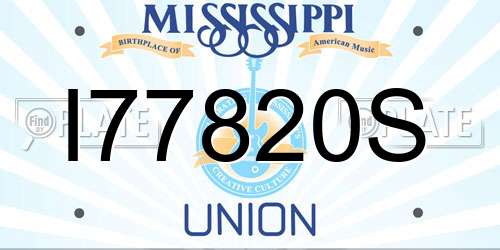 I77820S Mississippi License Plate