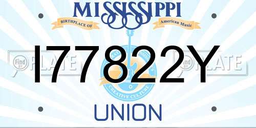 I77822Y Mississippi License Plate