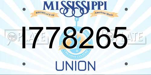 I778265 Mississippi License Plate
