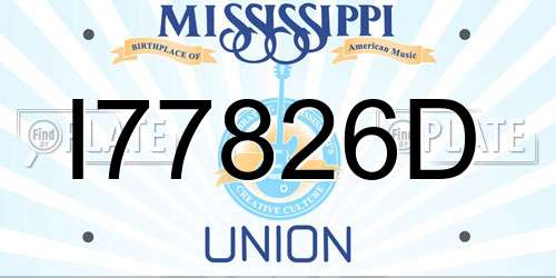 I77826D Mississippi License Plate