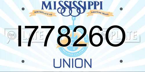 I77826O Mississippi License Plate