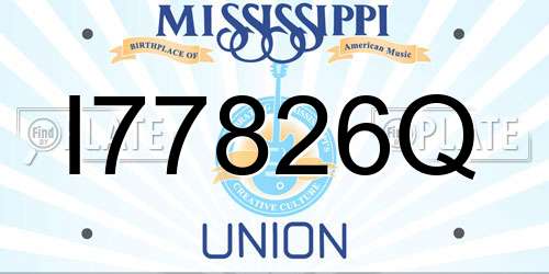 I77826Q Mississippi License Plate
