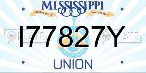 I77827Y Mississippi License Plate