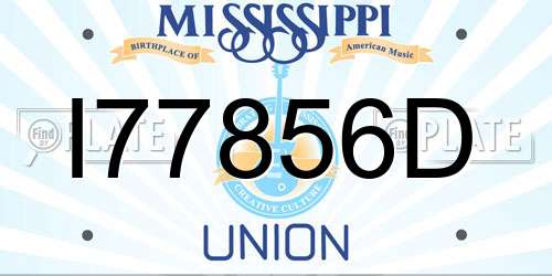 I77856D Mississippi License Plate
