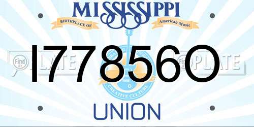 I77856O Mississippi License Plate