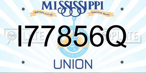 I77856Q Mississippi License Plate