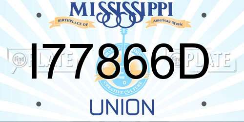 I77866D Mississippi License Plate