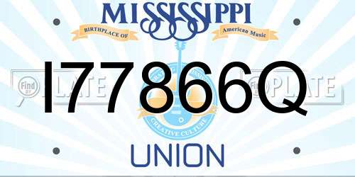 I77866Q Mississippi License Plate