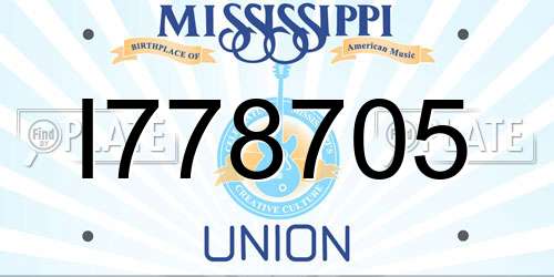 I778705 Mississippi License Plate