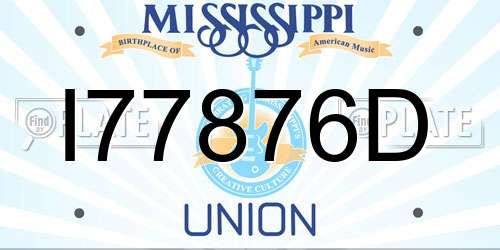I77876D Mississippi License Plate