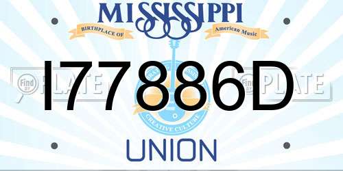 I77886D Mississippi License Plate