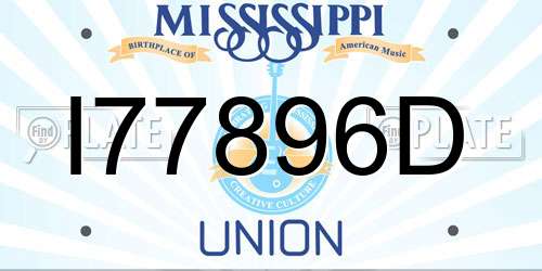 I77896D Mississippi License Plate