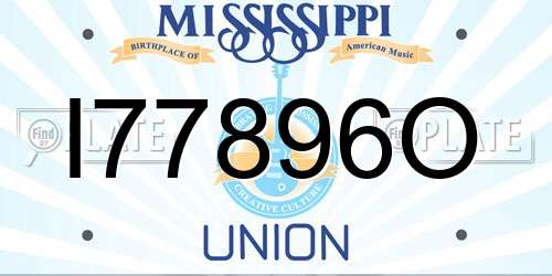 I77896O Mississippi License Plate