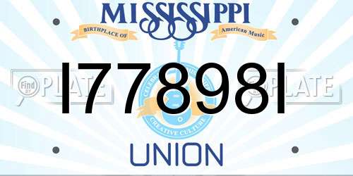 I77898I Mississippi License Plate